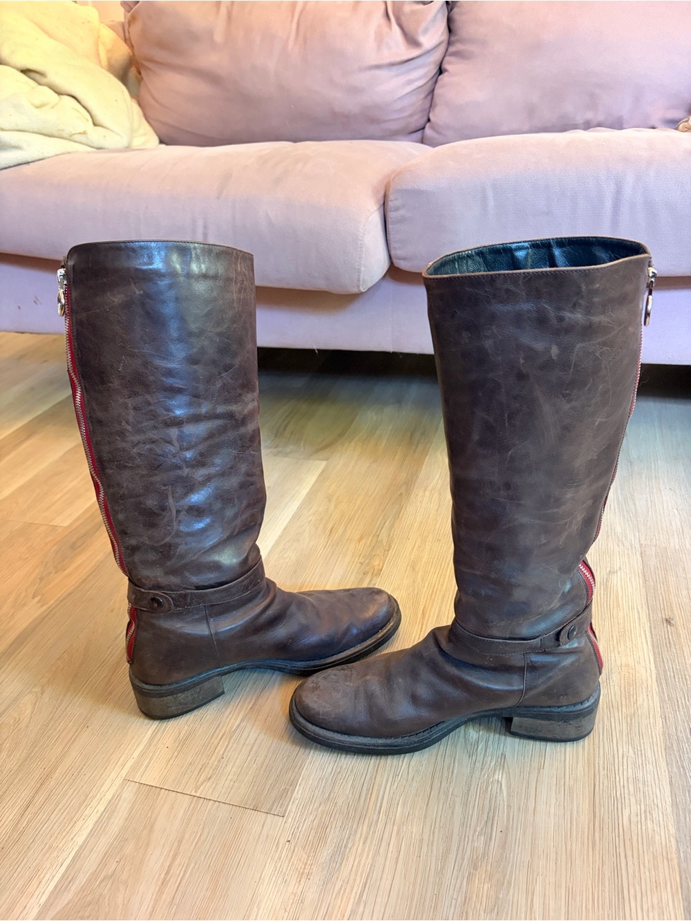 Aquatalia Brown Leather Riding Boots - Picture 4 of 6
